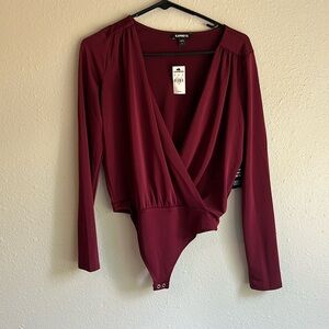 Express maroon bodysuit (thong) tags on size small